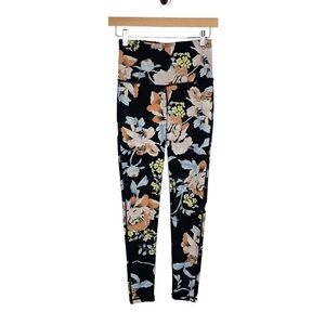 Mono B Womens Calista Floral Active Leggings Sz Small Black Multicolor